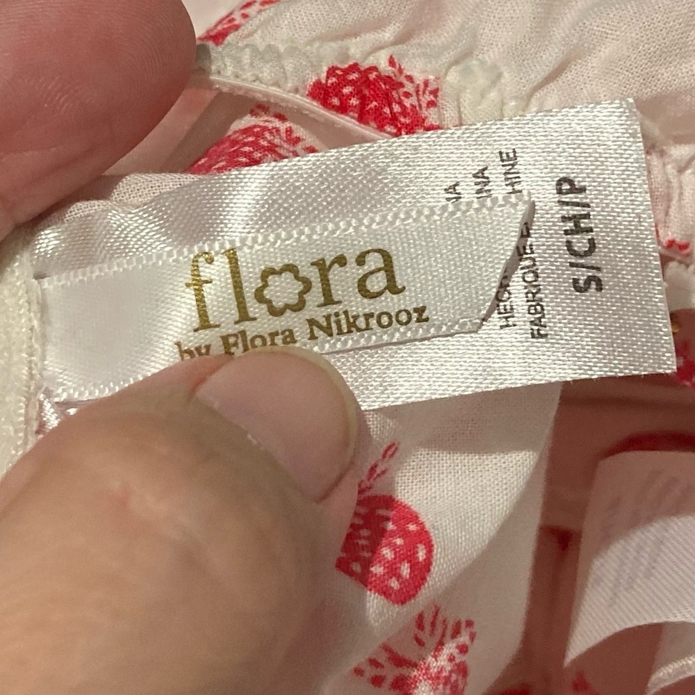 Flora by Flora Nikrooz white w pink strawberry, print, cami & shorts pajama set - Picture 8 of 9